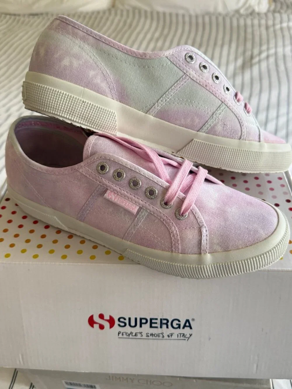 Superga 2750 Tie Dye Pink White Classic Canvas Sneakers Size 41.5 Euro | 10.5US